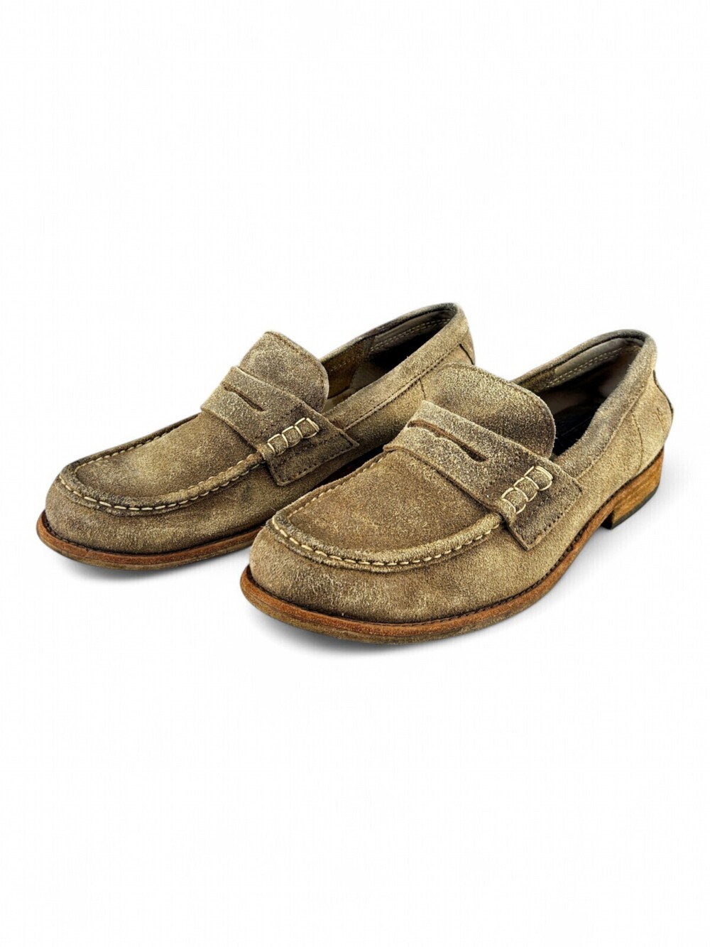 Frye Men's Suede Penny Loafers Size 11 Tan/Brown